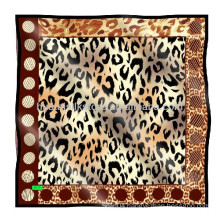 100% Silk custom scarf Leopard print scarf